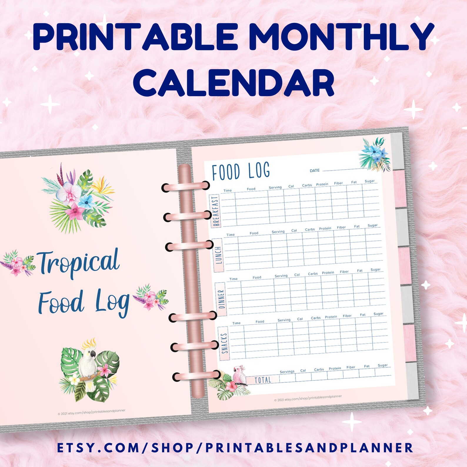 Macros Food Journal Printable | Food Diary | Food Tracker | Intuitive Eating Log | Food Log ...