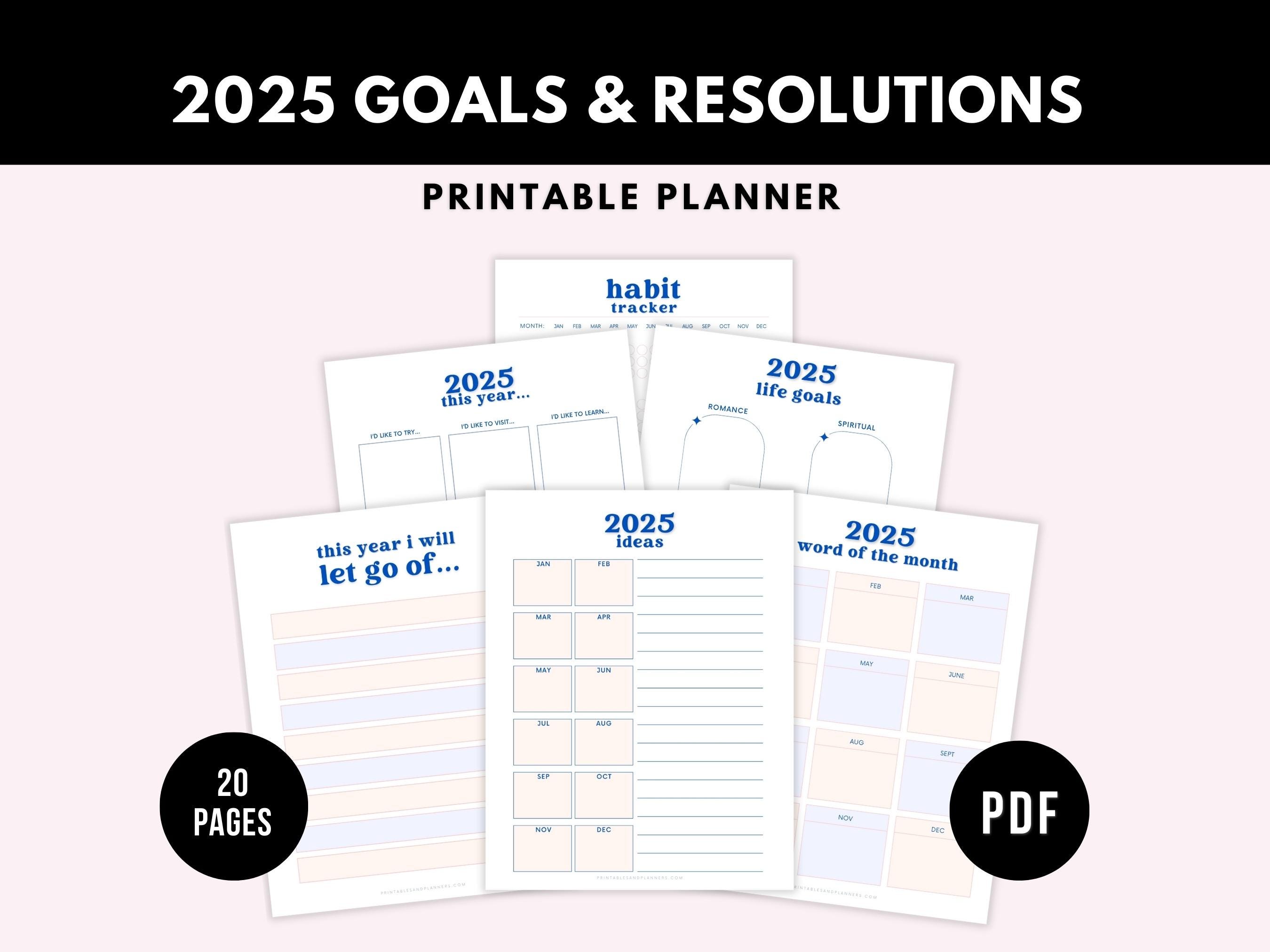 2025 Printable Goal Setting Planner and Affirmation Card Bundle | New ...