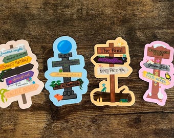 Dreamlight-Inspired Signpost Sticker 4-Pack