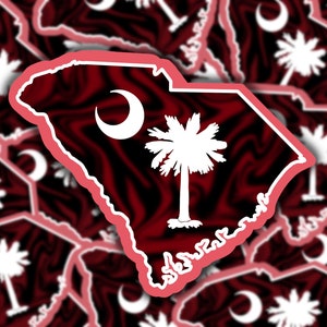 South Carolina UofSC Colors-Inspired Glossy Weatherproof Sticker