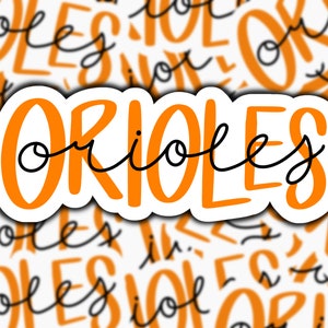 Baltimore Orioles-Inspired Script Glossy Sticker