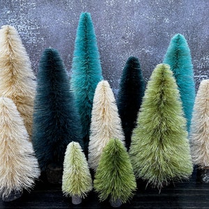 Handmade, Vintage-Style Sisal Bottle Brush Trees