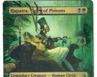 Hapatra Visir de los Venenos Arte completo alterado MTG Magic Extended Commander EDH Regalo
