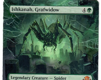Ishkanah Grafwidow, arte alterado completo, MTG Magic EDH, Commander Spider, idea de regalo tribal