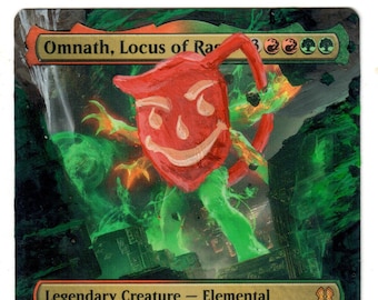 Omnath Locus de Kool-Aid Arte alterado completo MTG Magic EDH Meme Man Oh Yea Rage