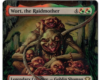 Wort the Raidmother Altered Full Art MTG Magic Commander Goblin Gift Borderless