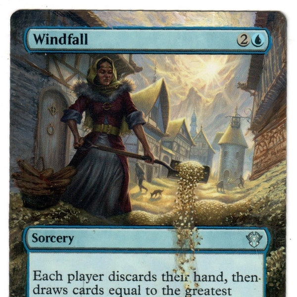 Windfall Full Art Altered MTG Magic Commander Cedh Wheel Extended Hand Painted