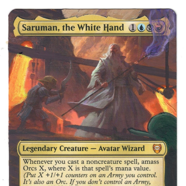 Saruman the White Hand Full Altered Art MTG Magic LOTR Lord Rings Amass Legend