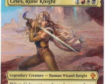 Celes Rune Knight Arte completo alterado MTG Magic Final Fantasy Wheel Commander EDH