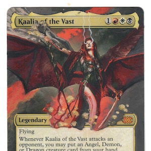 Kaalia del Vasto Arte Completo Alterado MTG Magia Sin Fronteras EDH Ángel Demonio Dragón