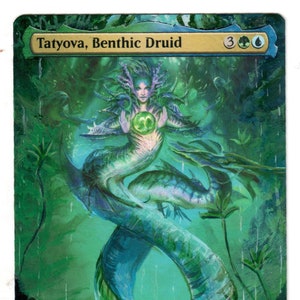 Tatyova Bentónico Druida Sin Texto Arte Alterado MTG Magic Fathers Day Gift Landfall