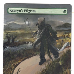 Avacyn's Pilgrim Full Altered Art MTG Magic EDH Green Human Borderless Textless