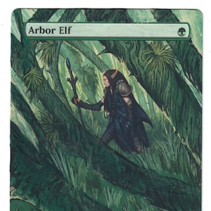 Arbor Elf Arte completo alterado MTG Magic EDH Forest Non-Foil Zendikar Alt Sin texto