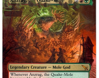 Anzarg el Topo Terremoto Arte Alterado MTG Gruul Commander Combate Diversión Destrucción