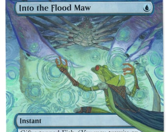 Into the Flood Maw Altered Art MTG Instant CEDH Commander Magic Borderless