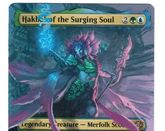 Hakbal del Alma Surgente, Pintura Simic Precon de MTG Magic con Arte Completo Alterado