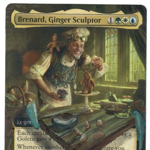 Brenard Ginger Escultor Alterado Arte Completa MTG Magic Golem Token Food Extended