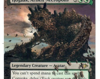 Hogaak Arisen Necrópolis Arte Alterado MTG Sin Bordes EDH Legacy Golgari Legendario
