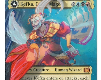 Mago de la corte de Kefka Arte sin bordes alterado MTG CEDH Commander Final Fantasy FF
