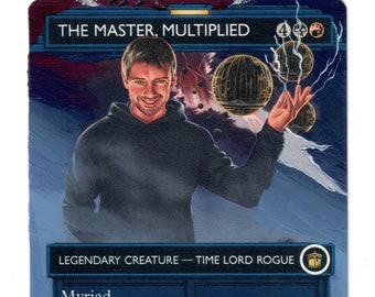 The Master Multiplied Altered Art MTG Magic Hand Painted Borderless Dr Who Card