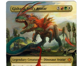 Gishath Suns Avatar alterado arte completo MTG Magic Commander dinosaurio tribal genial