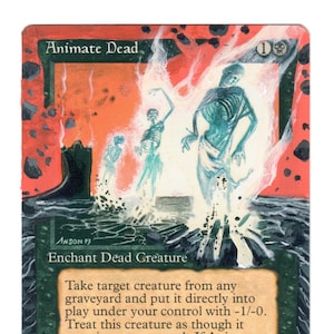 Animate Dead Altered Full Art MTG Magic Kommandant EDH gemalt Geburtstagsgeschenk vorhanden