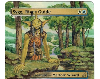 Sygg River Guide Full Altered Art MTG Magic Merfolk Wizard Lorwyn Hand Painted