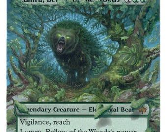 Lumra Bellow of the Woods (Arte completo alterado) MTG Landfall Bear CEDH Mono Verde