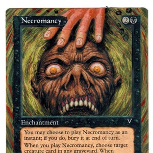 Necromancy Altered Full Art MTG Magic Commander EDH Painted Gift Pimp Birthday