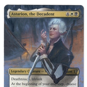 Astarion, o decadente, arte completa alterada, Magic the Gathering, vampiro, pintado à mão