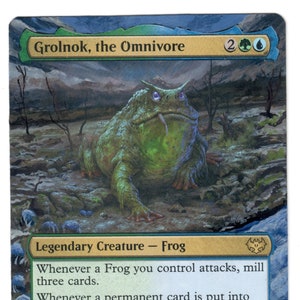 Grolnok l'Omnivore Full Art Magic TG EDH Frog Commander Légendaire Simic