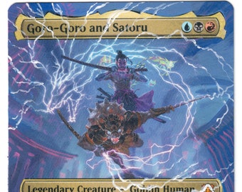 Goro Goro y Satoru Arte alterado Comandante de presentación de MTG Dragón de celeridad legendario