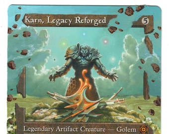 Legado Karn Reforjado Arte alterado MTG Retro Legendario Artefacto Criatura Pintada