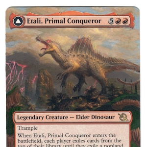 spinosaurus mtg card Magic the Gathering, Secret Lair: Secret Lair x Jurassic World: Life Breaks Free As long as youve drawn two or more cards this turn Regisaur Alpha | Secret Lair