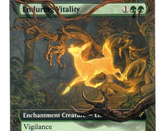 Carta MTg con arte completo alterado de Vitalidad Perdurable CEDH Elk para el mazo Kinnan