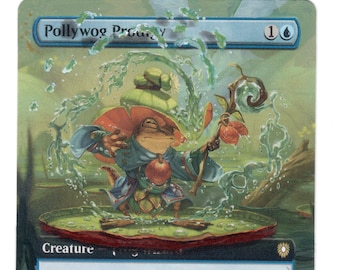 Pollywog Prodigy Altered Art MTG Rana extendida sin bordes cEDH Bloomburrow