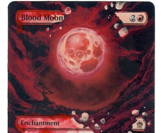 Blood Moon Altered Full Art MTG Magic Commander EDH Double Masters Rare Red Gift