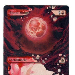Blood Moon alterato Full Art MTG Magic Commander EDH Double Masters Raro regalo rosso