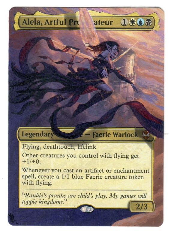 Alela Artful Provocateur Altered Full Art Painted MTG Magic Commander EDH  Birthday Present Day Gift Pimp - Etsy