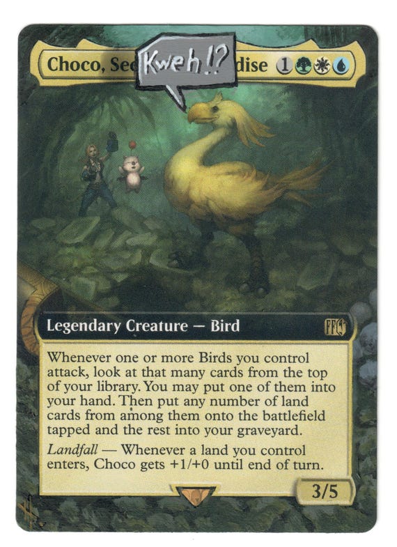 Choco Seeker of Paradise Altered Full Art Final Fantasy Set Legendary Bird  EDH - Etsy