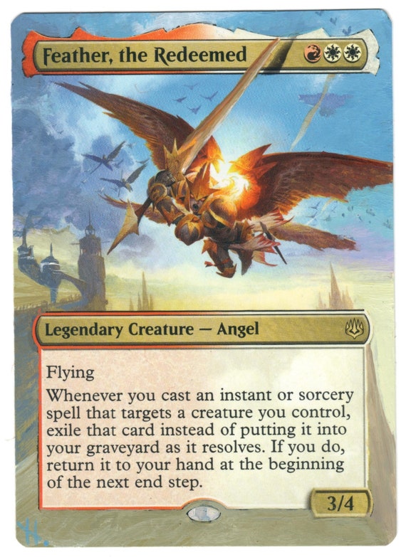 Feather the Redeemed Altered Full Art MTG Magic EDH Angel Special Painted  Gift