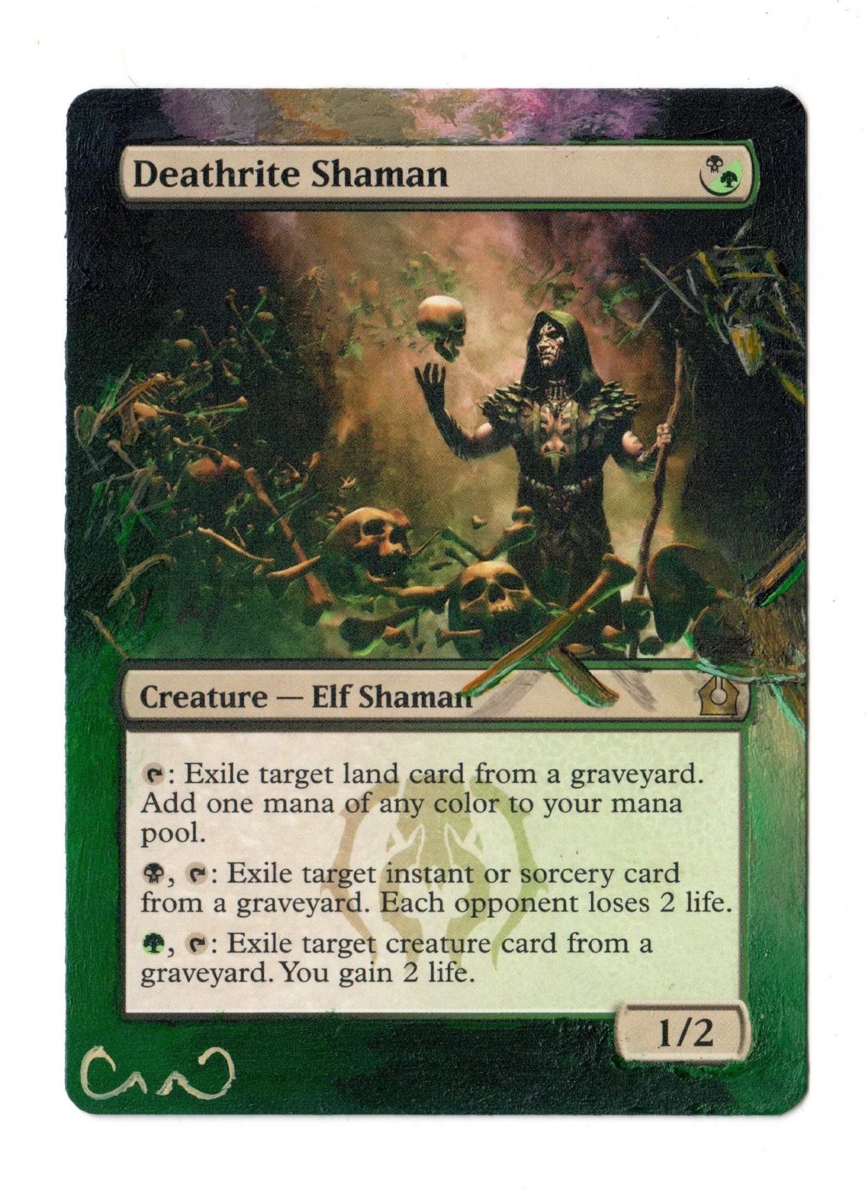 Deathrite Shaman Altered Art MTG Magic Commander Cedh Birthday Golgari Elf  Rare - Etsy