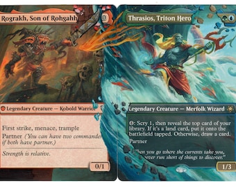 Rograkh & Thrasios Altered Art MTG Matching Hand Painted