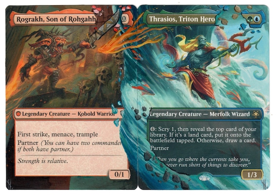 Rograkh & Thrasios Altered Art MTG Matching Hand Painted