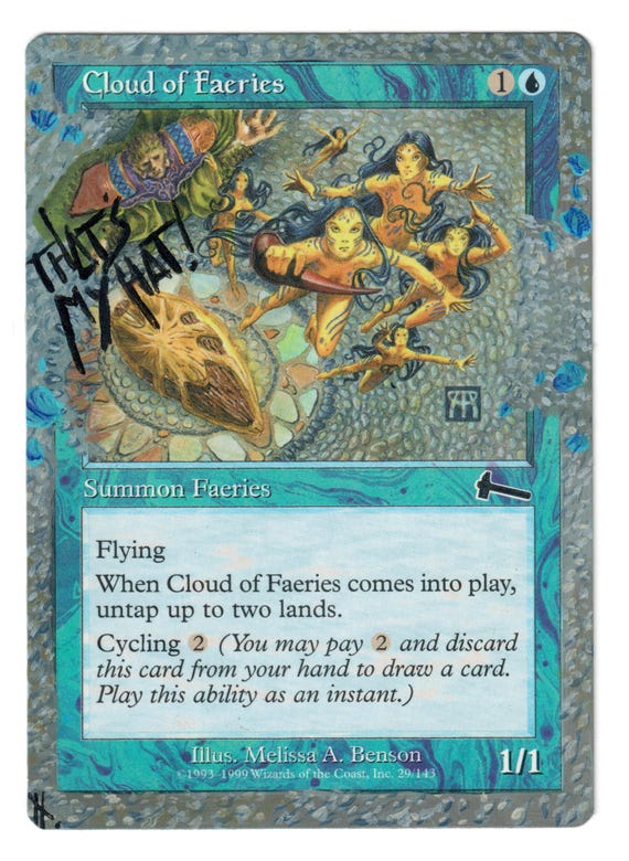 Cloud of Faeries Altered Art MTG Borderless Non-foil Urza's Legacy Humor  Funny - Etsy