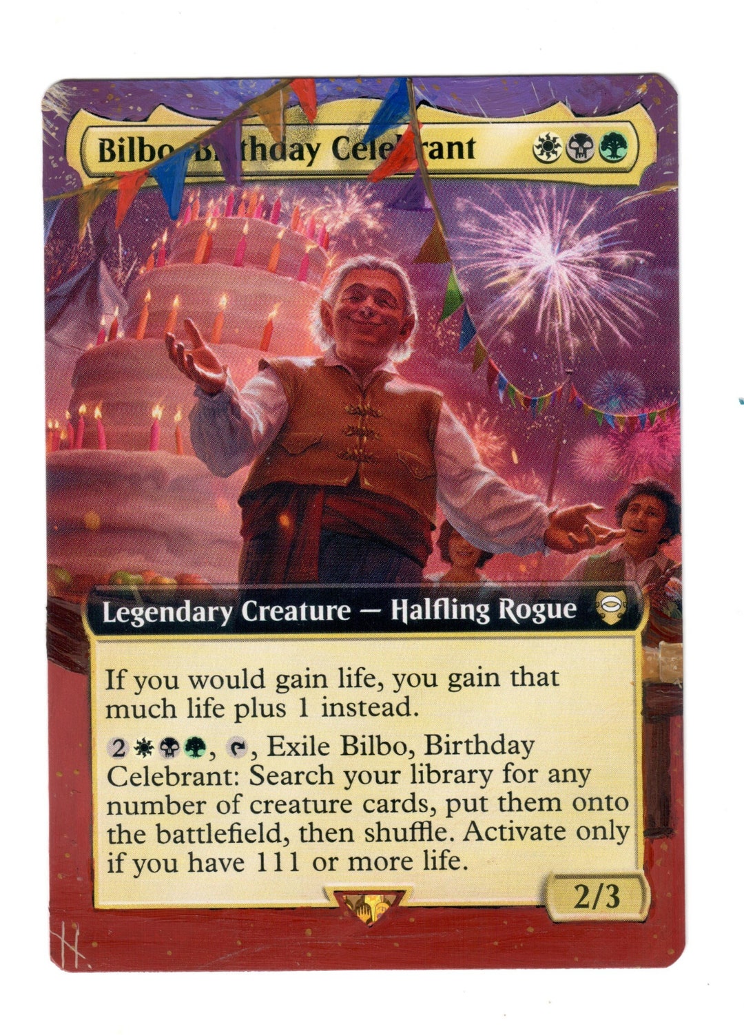 Bilbo Birthday Celebrant Altered Full Art MTG Precon Lotr Gain Life  Extended - Etsy