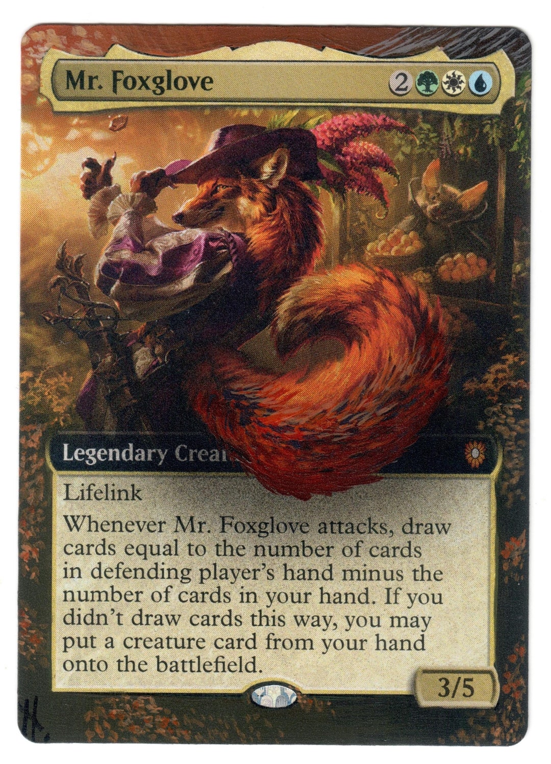 Mr. Foxglove Altered Art Magic the Gathering Legendary Fox Bant