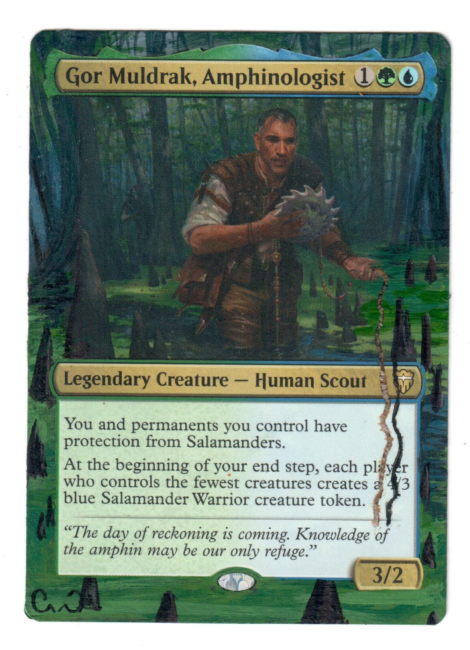 Gor Muldrak Amphinologist Altered Art MTG Magic the Gathering EDH Hand  Painted