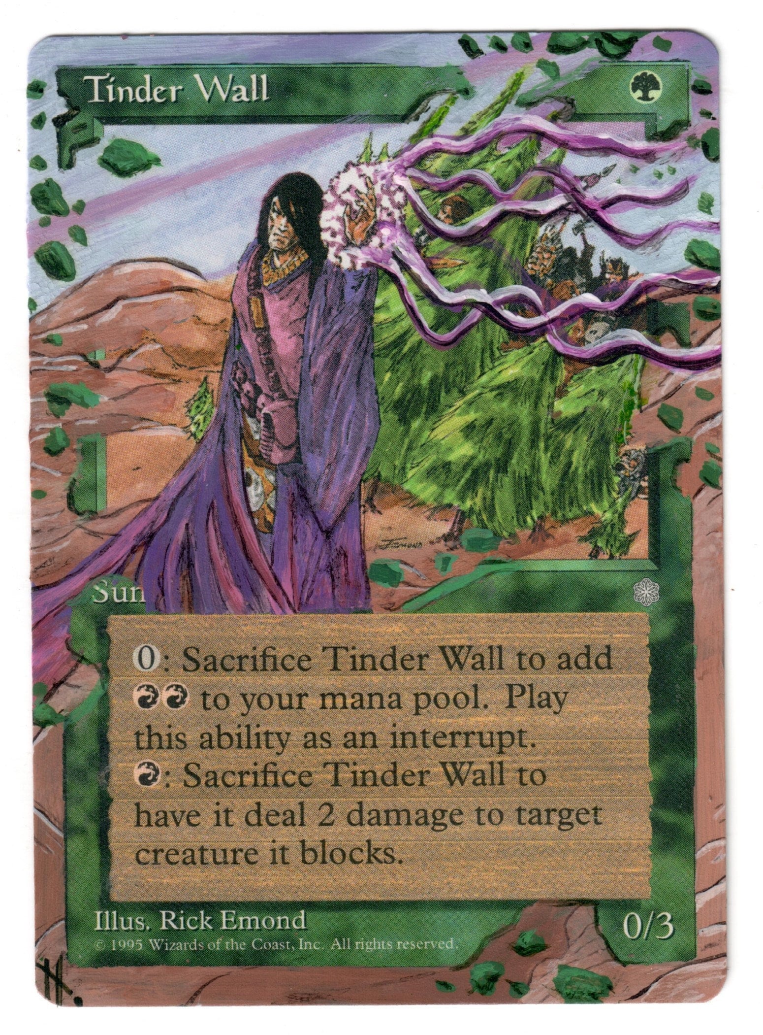 Tinder Wall Full Altered Art MTG Magic Cedh Commander Old Border