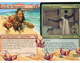 Dargo the Shipwrecker & Tymna the Weaver Altered Art Magic CEDH Painted Foil